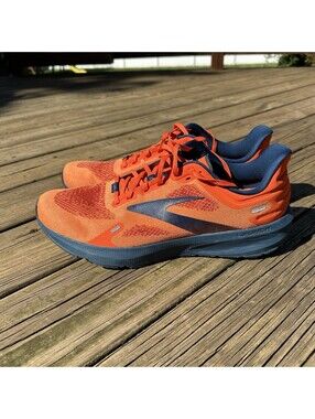Brooks Launch 9 Orange Blue Athletic 1103871D854 Shoes Sneakers Mens Size 14